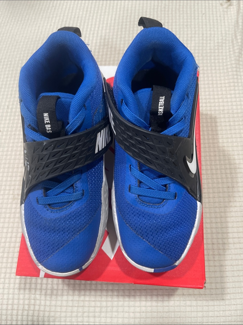 Nike Kids Blue and Black Strap Athletic Sneakers